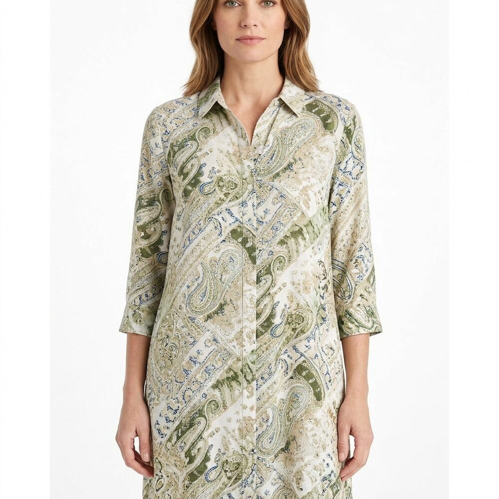 Chico's Multicolor Shirt Dress Midi Paisley Women Size 1